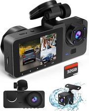 4K Dual Lens Car DVR Camera Dash Cam Front+Rear+Inside Video Recorder G-Sensor picture