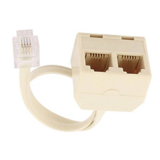 1 To 2 Ways RJ11 6P4C Male Telephone Jack Line Cord Female Splitter adapter Lan picture