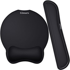 Gimars Upgrade Enlarge 2-piece set (keyboard rest+mouse pad with rest), Black picture