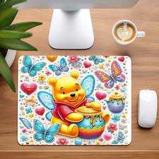 Winnie the Pooh with Butterflies Inspired Custom Mouse Pad picture