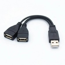 1 Male Plug To 2 Female Socket USB 2.0 Extension Line Data Cable Power Adapter  picture