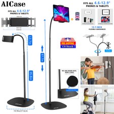 Height Adjust Gooseneck Floor Stand Tab iPad Pro Air Phone Aluminum Mount Holder picture