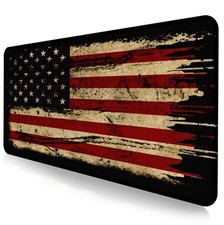 XL Retro American Flag Gaming Mouse Pad - Stitching Edge Desk Mat for Laptops picture