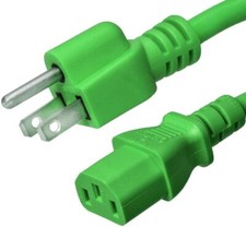 15 PACK LOT 6ft 5-15P - C13 Green Power Cord 18AWG 10A/1250W 125V 3-Prong 2M picture