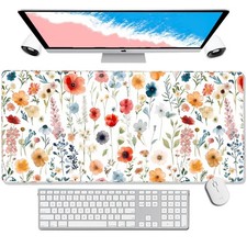 Floral Large Mouse Pad for Desktop,Colorful Flowers Mousepad Desk Mat for Key... picture