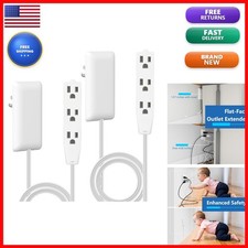 LIDER Flat-Face Outlet Extender 3 Receptacles 3ft Cord 1625W Ultra-Thin picture