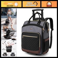 Stylish Rolling Laptop Backpack with Wheels, Travel Carry-On Bag for College & W picture