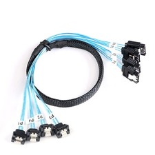 ADCAUDX SATA-III Cable:0.5M, 4Pcs/Set Thin 90-Degree SATA Right-Angle Cable picture
