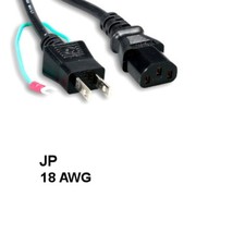 Kentek 6' ft 18 AWG Japan Power Cord IEC-60320 C13 to JP JIS 8303 w/ Ground PSE picture