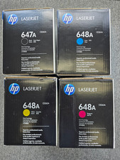 Genuine OEM HP 647A / 648A LaserJet Toner Set CE260A, CE261A, CE262A, CE263A NIB picture