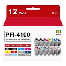 12-Pack High Capacity PFI-4100 80ml Pigment Ink Tank Set for Canon Pro 1100 picture