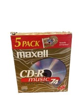 Maxell CD-R Music / 5 Pack / New Factory Sealed/ 74 MIN / For Audio Recording / picture