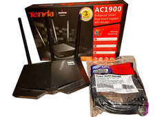 Tenda AC18 AC1900 Router Pre-owned Complete Box + 25ft Tripp-Lite Cat6 picture