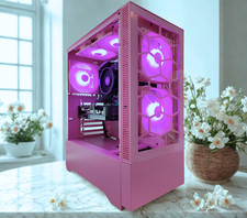 ARGB PInk Gaming Desktop PC Intel i7 4.1Ghz 64GB RAM 1TB SSD RTX 5060 Win 11 PRO picture