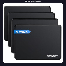 TeckNet Small Mouse Pad, 4 Pack, Anti-Fray Stitched Edge, Waterproof Black Mat picture