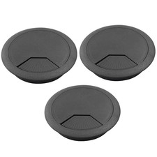 3.15 Inch Desk Wire Cord Cable Grommets, 3Pcs, Black | Hole Cover picture