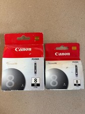 Lot of 2 Canon Genuine CLI-8BK Black Ink Cartridges NEW & Sealed picture