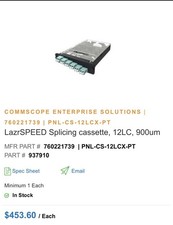 Commscope LazrSPEED Splicing cassette, 12LC, 900um | 760221739 picture