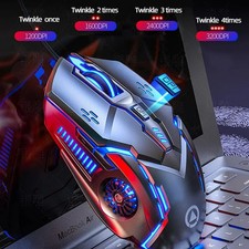 Silent Wired Gaming Mouse 6 Buttons LED Backlit Ergonomic Optical E-Sports 💻🖱 picture