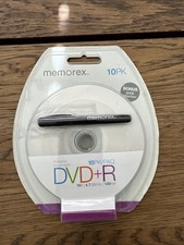 10-pk Memorex White Inkjet Hub Printable DVD-R; 16x 4.7GB 120m w/ Bonus Marker picture