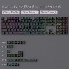 Letter Drive Topographic PBT Keycaps 98/133 Key Cherry Profile Side Print MX picture