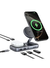 MOKiN USB C Hub with 15W Qi2 Wireless Charger Laptop Docking Station to 4K HD... picture