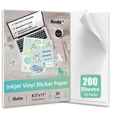 Koala Printable Vinyl Sticker Paper Waterproof Bulk 200 Matt Inkjet Laser Print picture