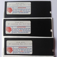 WP Learning Sys v5.1 3 Disk Set 5.25 Floppy Disks DOS Vintage Software “Designed picture