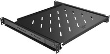 4-Post Sliding Server Shelf Cold Rolled Steel Black Venting Adjustable 450mm picture