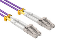 25m OM4 LC to LC UPC Duplex Corning Fiber Optic Cable Multimode 50/125 OFNR R... picture