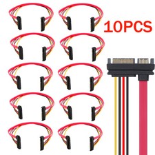 10x 15+7 Pin SATA HDD Extension Cable Data+Power Male to Female, 19