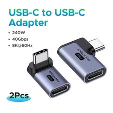 UGREEN USB-C Female to Male Adapter 2-Pack Right Angle 240W 40Gbps Fast Charge picture