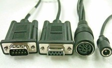 9 ft Serial Interface Cable DIN8F DB9M DB9F RS-232 Barrel Inline Plug 36803-96 picture