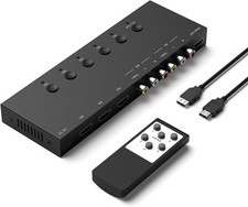 2 AV to HDMI Converter + 3 HDMI2.0 Switcher(2 in 1) 2 Way RCA Composite Black  picture