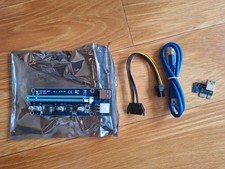 PCE164P-N03 VER 009S PCI-E 1x to 16x Powered Riser Card USB 3.0 Cable GPU Mining picture
