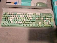 UBOTIE S801AG-C Wireless Keyboard & Mouse Combo Green/White QWERTY English picture