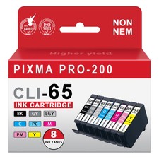 CLI-65 8 -Color Set Ink Compatible For PIXMA Pro-200s Pro-200 Printer picture