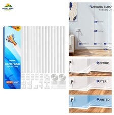 Cord Cover Cable Hider 236in White 3-4 Cables Self-Adhesive Easy Install picture