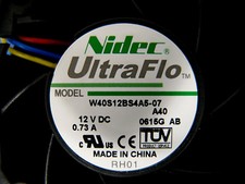 NIDEC ULTA-FLO FAN W40S12BS4A5-07; 12VDC-.73A; 40X40X28 mm # 4201-01018-0, NIB picture