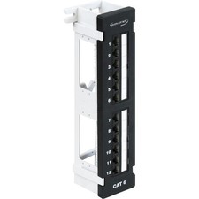 12 Port CAT6 Universal Patch Panel Wall Mountable RJ45 Ethernet Punch Down Black picture