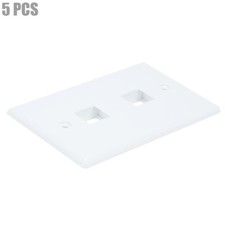 5 Pcs Single Gang Dual Port Hole Wall Plate Faceplate For Keystone Jack White picture