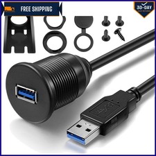 Durable USB 3.0 AUX Flush Mount Cable - 3 Feet, Complete Installation Kit picture