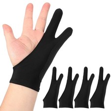 4pcs Artist Drawing Glove S Size 3-Layer 2-Fingers Graphics Painting Glove Black picture