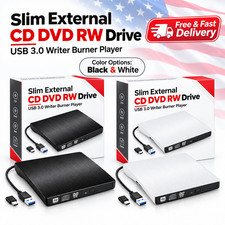 Slim External CD DVD RW Drive USB 3.0 External Drive for PC Laptop Windows 11 10 picture
