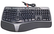 Microsoft Natural Ergonomic Keyboard 4000 v1.0 KU-0462 USB Wired Works Great picture