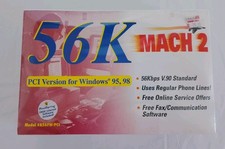 Best Data 56K Mach 2 PCI Internal Modem A56FW-PCI Windows 95 98 Vintage Open Box picture
