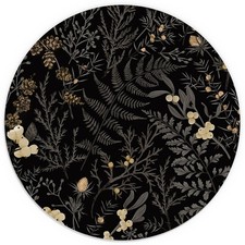 XUNLURY Dark Black Green Floral Plant Mouse Pad 7.9x7.9 Inch,Vintage Green Fe... picture