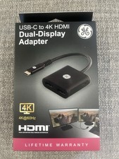 GE USB-C Male to HDMI Adapter Dual-Display 1:2 4K@60Hz Black picture