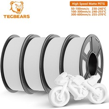 4KG TECBEARS PETG Fast-Print Matte 3D Filament 50-600mm/s Low Warping White picture