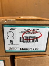 Lot of 5 10PC Panduit NetKey NK6PC10BUY GRY Cat 6 UTP RJ45 10' Green Patch Cords picture